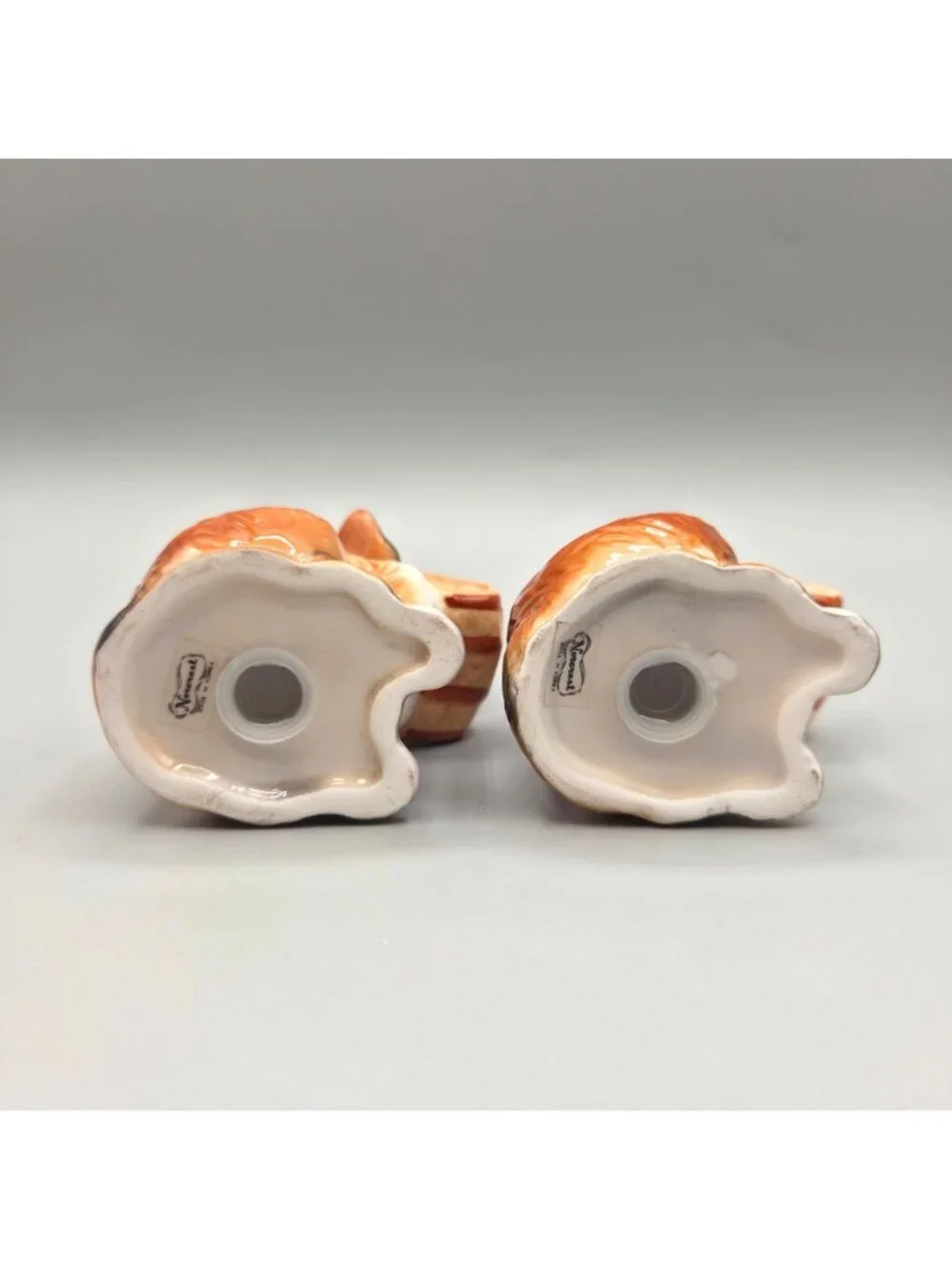 Vintage Norcrest St Bernard Dog Salt Pepper Shakers Ceramic Figural Korea 1970s